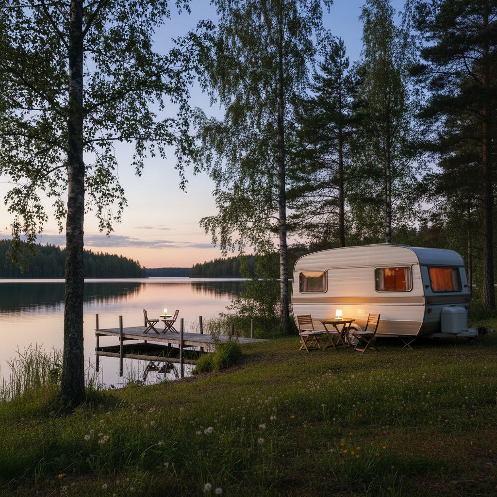 Uppladdningsbar lampa för camping, trädgård och uteplats